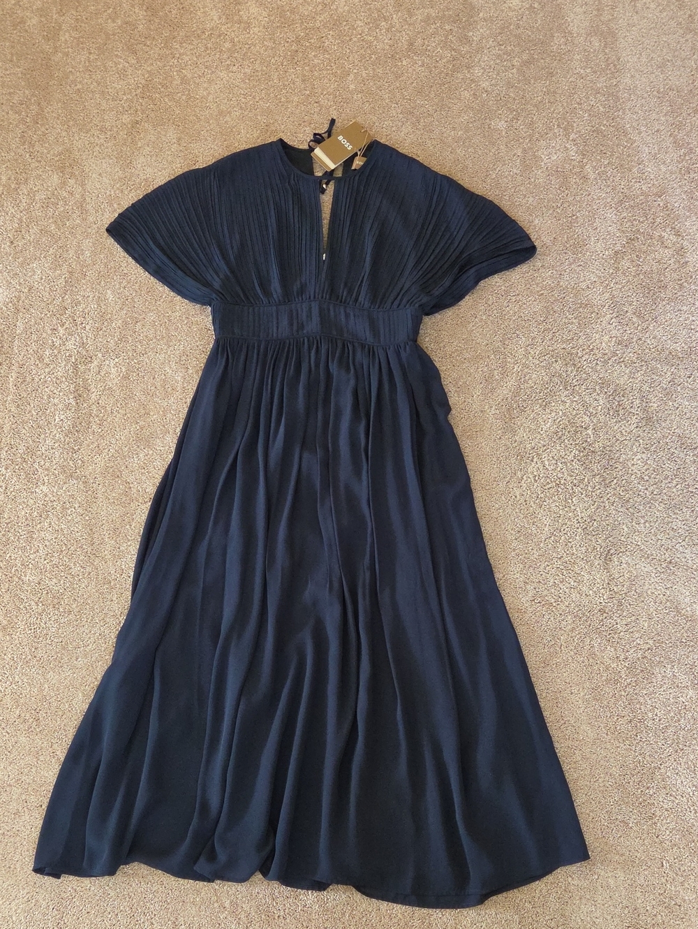Boss Navy Pleated Dress Brand New